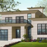 Plano de casa moderna familiar con 4 habitaciones