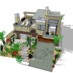 Plano de casa moderna de 2 plantas y 3 habitaciones