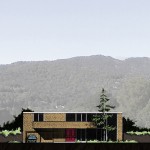 Plano de casa moderna de dos plantas